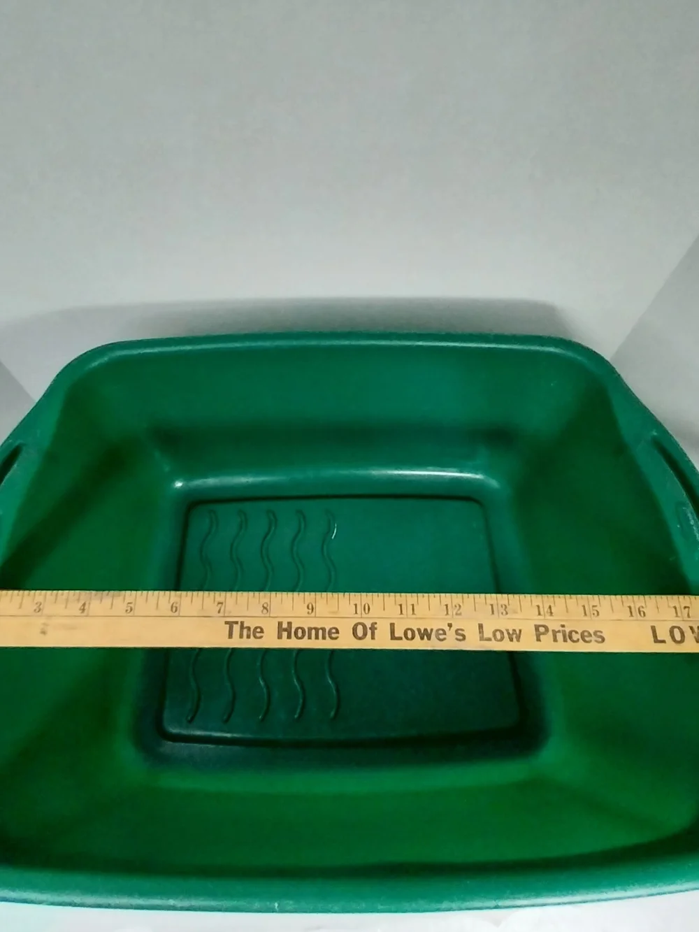 Vintage 70/80s Rubbermaid Ribbed Green Dish Wash Pan 2948 RARE 16x12.75x7”